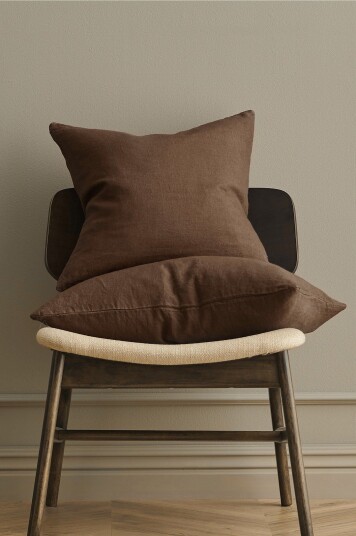 Ellos Home Putetrekk Candice Zip i vasket lin 50x50 cm Brun