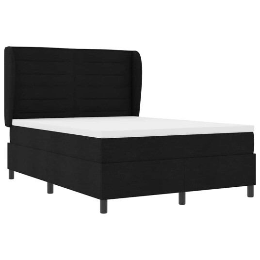Boksmadrass med madrass Svart 140x200 cm Stoff