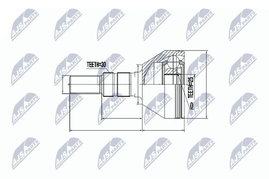 Nty Drivknute drivaksel NTY NPZ PL 020 Nty Drivknute drivaksel NTY NPZ PL 020