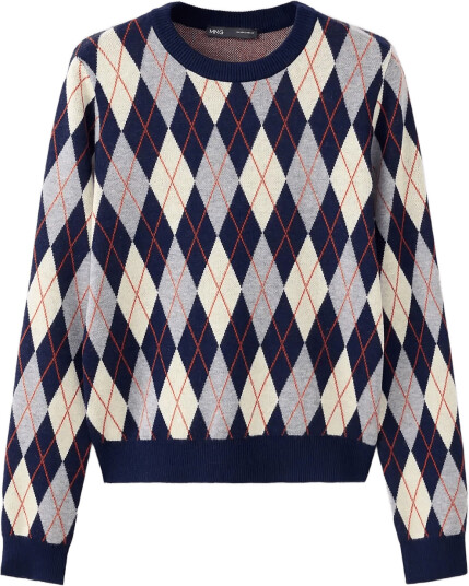 Mango Fine Knit Crew Neck Sweater Navy M Mango Fine Knit Crew Neck Sweater Navy M