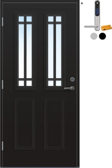 Ytterdør Bygg1 Mandal Klarglass med Yale Doorman Classic Home