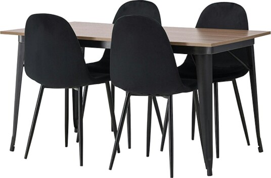Spisegruppe Venture Home Tempe 140 cm med 4 Polar Stoler Fløyel