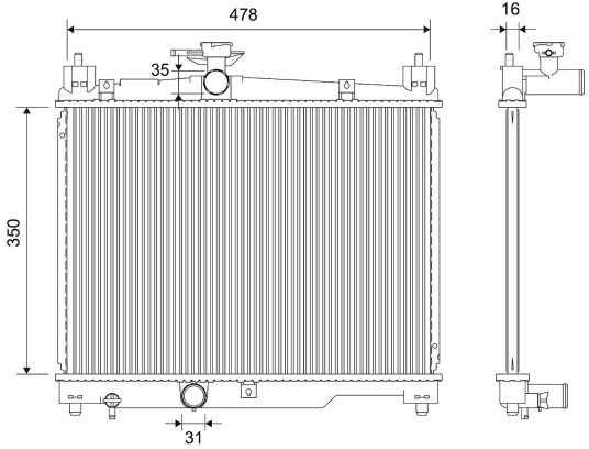 Radiator, motorkjøling VALEO 732421