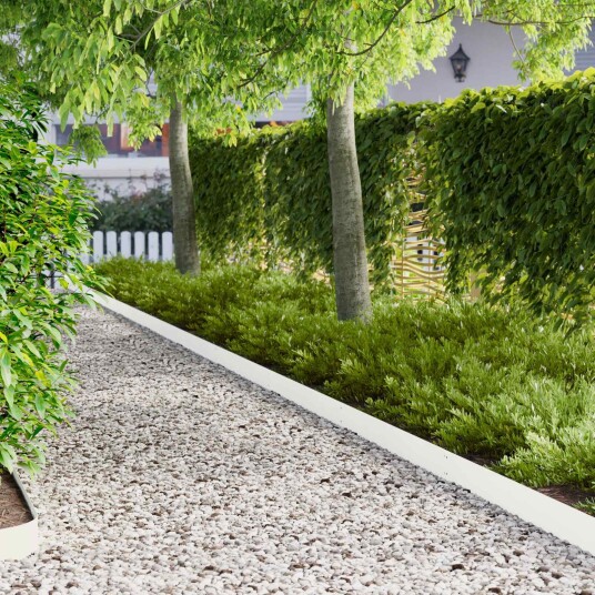 vidaXL Gjerdekant 10 pcs 103 x 15 cm metall Hvit