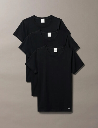 Calvin Klein Cotton Tee 3Pk - Black - XS