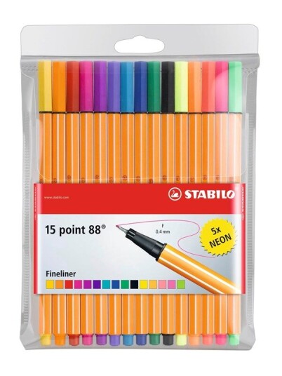 STABILO Point 88 classic fineliner set assorted colours STABILO Point 88 classic fineliner set assorted colours