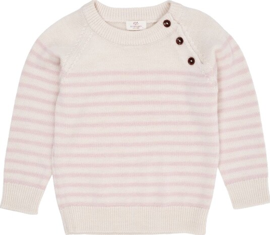Copenhagen Colors Merino Ull Classic Striped Genser Cream/Dusty (104 / 4 år)