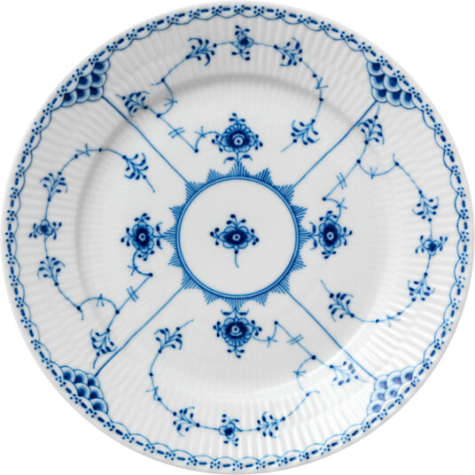 Royal Copenhagen Musselmalt Halvblonde asjett 22 cm