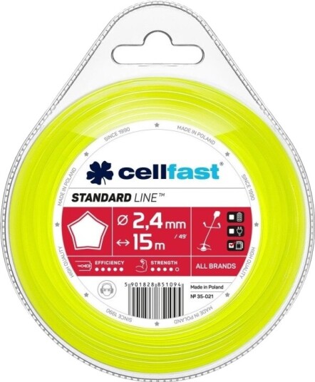 Cellfast Standard Skjærelinje 2,7 Mm / 15 M Stjerne 35 026 Cellfast Standard Skjærelinje 2,7 Mm / 15 M Stjerne 35 026