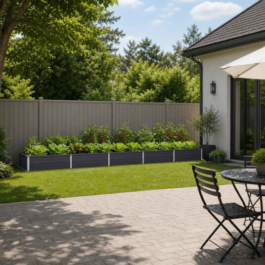 vidaXL Hevet Hagebed Antrasitt 400 x 80 x 24 cm kaldvalset stål