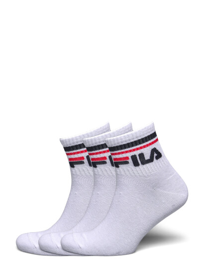 FILA Socks Fila 3Pk Quarter Stripe Socks - White - 35-38 FILA Socks Fila 3Pk Quarter Stripe Socks - White - 35-38