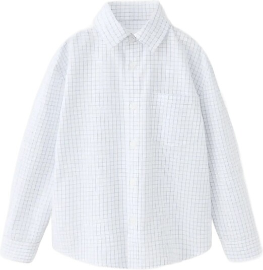 Mango Check Cotton Shirt WHITE 92