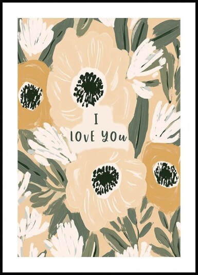 Floral Love Note Plakat Plakat / 40x50cm