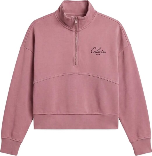 Calvin Klein Jeans Ls French Terry Indigo Wash Qz   DUSKY ORCHID   S