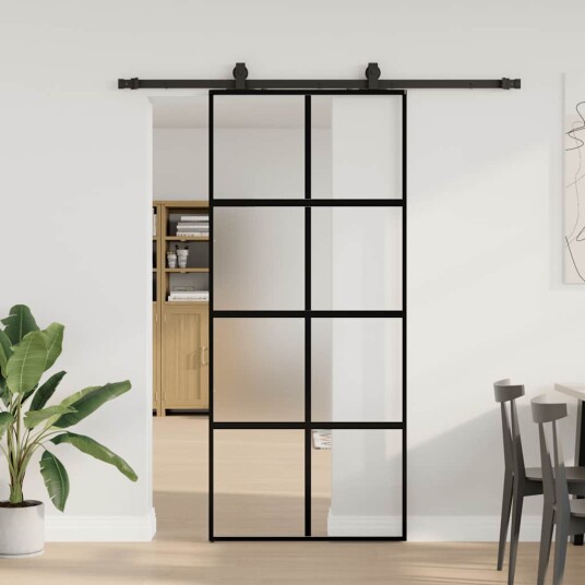 Svart 90x205cm Herdet Glass Svart 90x205cm Herdet Glass