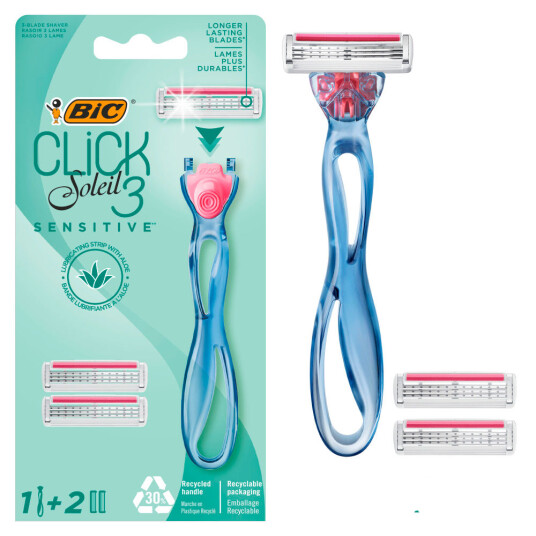 Bic System Women"s Click Soleil 3 Sensitive Shaver 1Pc.