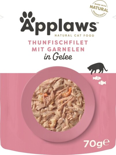 Applaws Våtfôr Pouch I Gelé Tunfisk Med Reker 32 X 70 G