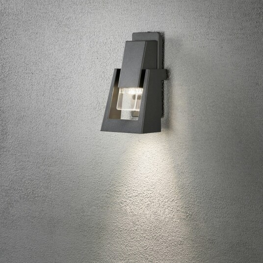Konstsmide Potenza vegglampe ned - aluminium grå
