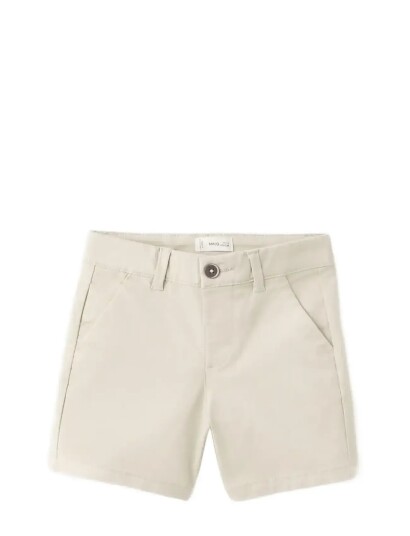 Mango Straight Cotton Bermuda Shorts Beige 12 18M