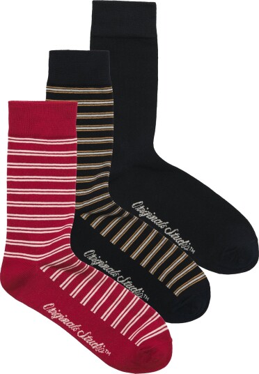 Jack & Jones Jacnorrebro Striped Socks 3 Pack Black ONE SIZE