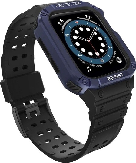 Hurtel Protect Reim med Deksel til Apple Watch 38/40/41mm Svart/Blå