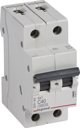 Legrand 6 stk RX³ MCB automatsikring C40 2P 2M 6kA Legrand 6 stk RX³ MCB automatsikring C40 2P 2M 6kA