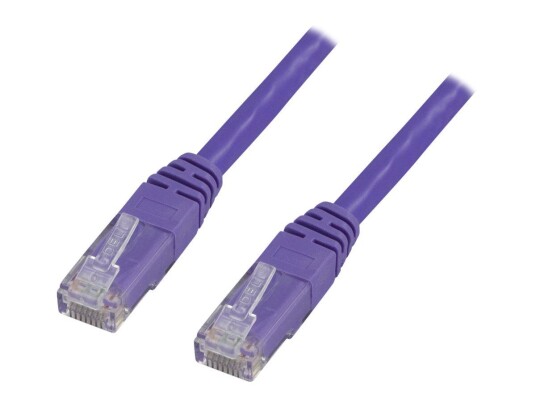 Deltaco 1m CAT 6 Koblingskabel RJ-45 Hann til Hann Lilla