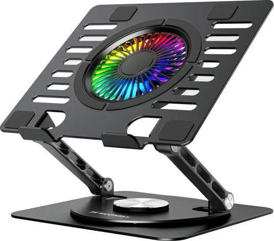 Wozinsky CoolBase RGB 360 Kjølestativ for laptop og nettbrett 10-16" Svart