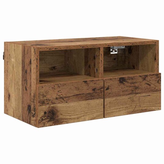 TV Veggskap 2 pcs Gamle tre 60 x 30 x 30 cm Konstruert tre