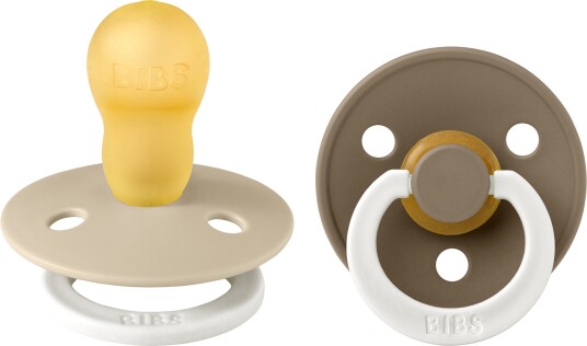 BIBS Colour Smokk 2-Pack Lateks Str 3 Rund Vanilla GLOW/Dark Oak GLOW
