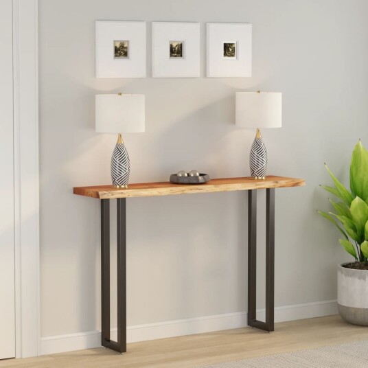 vidaXL Vegghylle 140x30x2,5 cm rektangulær heltre akasie naturlig kant