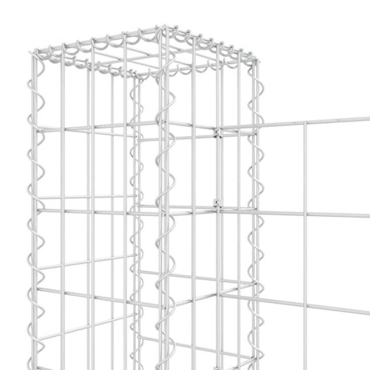 vidaXL Gabionkurv u formet med 5 stolper jern 500x20x100 cm