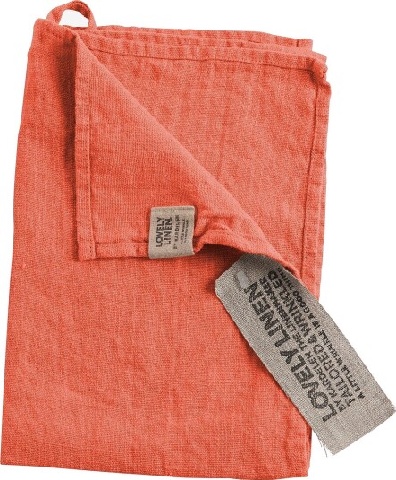 Lovely Linen Gjestehåndkle Lovely i vasket lin Orange Lovely Linen Gjestehåndkle Lovely i vasket lin Orange