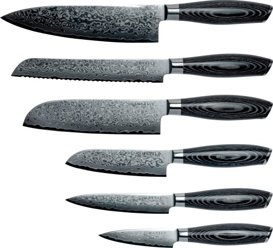 Akio Knivsett 6 kniver svart