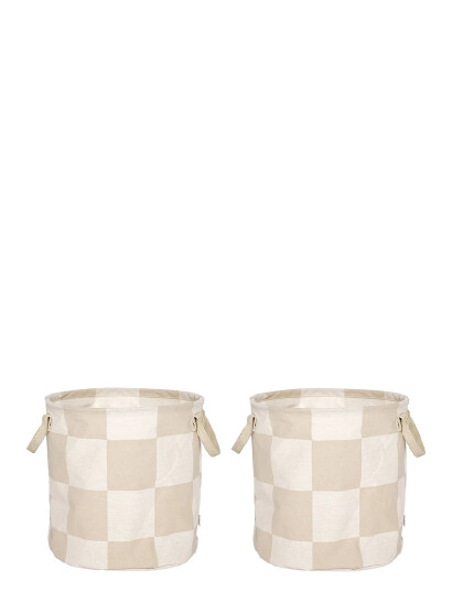 OYOY Living Design Chess Storage Basket Medium - Set Of 2 - Beige - ONE SIZE OYOY Living Design Chess Storage Basket Medium - Set Of 2 - Beige - ONE SIZE