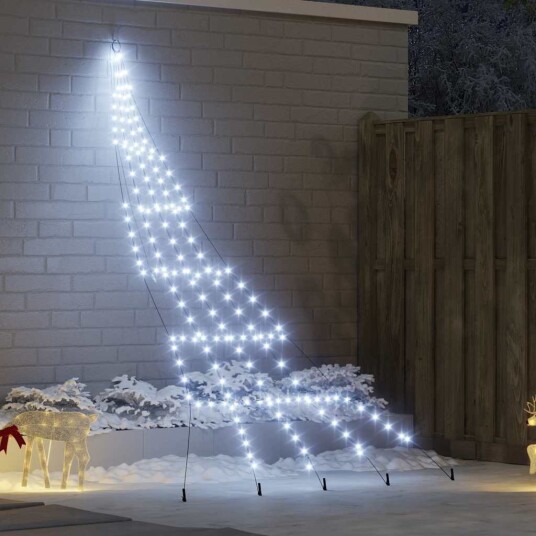  LED juletre med 168 LED med jordspyd Kaldhvit 306 cm Metall