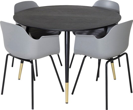 Venture Home Spisegruppe Dipp med 4 stk stoler Comfort Svart Venture Home Spisegruppe Dipp med 4 stk stoler Comfort Svart