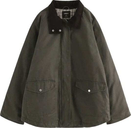 Lindex Padded Jacket With Coating DARK DUSTY GREEN M