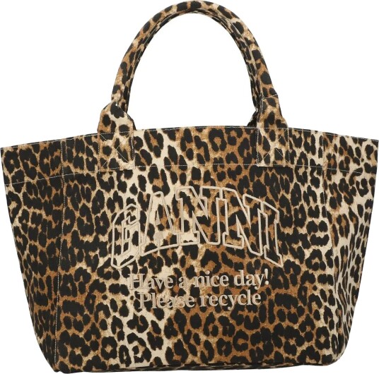 Ganni Medium Trapeze Shopper Printed Beige ONE SIZE