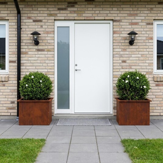 vidaXL Hageplantekasse med LED 2 stk. Rusten 40 x 60 x 40 cm
