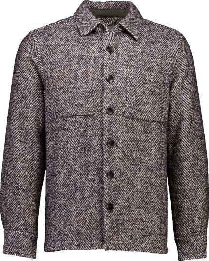 Lindbergh Brushed Structure Overshirt Brown M