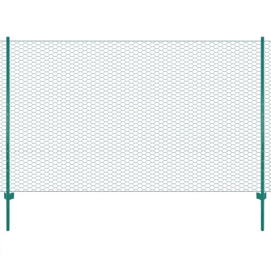 Kjedenettinggjerde med stolper stål 25x2 m grønn