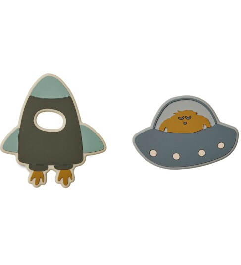 Liewood Biteleker Silikon 2 Pack Gia Space Blue Multi Liewood Biteleker Silikon 2 Pack Gia Space Blue Multi