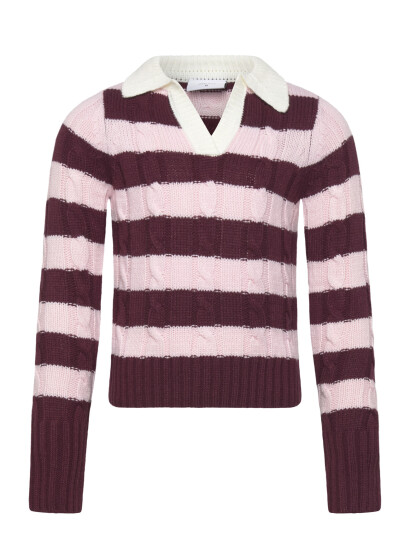 Grunt Grbertage Ls Stripe Knit   Pink   M/12Y