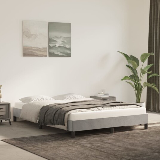 Sengeramme uten madrass lysegrå 135x190 cm Double fløyel