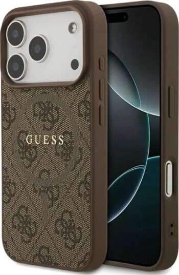 GUESS 4G Ring Classic Logo MagSafe Case for iPhone 17 Pro - Brown