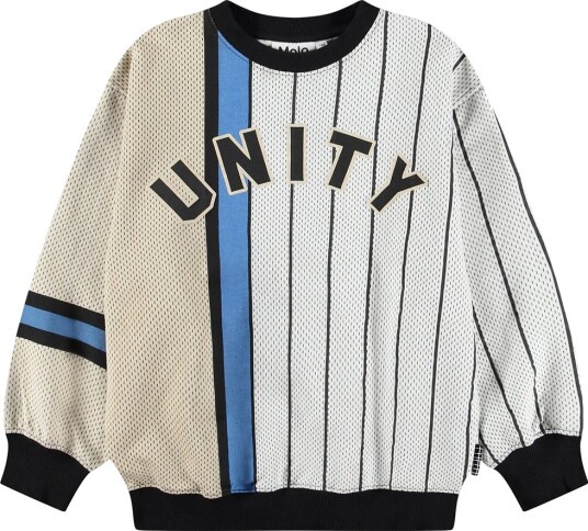 Molo Collegegenser Monti Basketball Mash Opp Molo 12 år 152 Collegegenser Beige Hvit