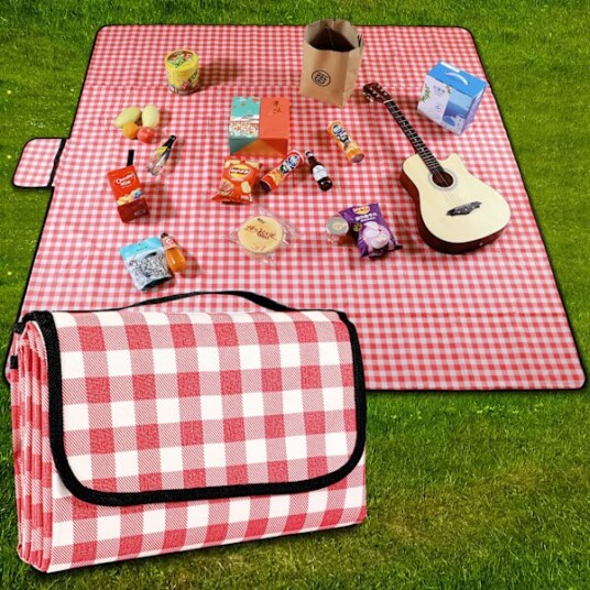 Piknikteppe Vanntett Strandmatte 200×200cm Lettvekt