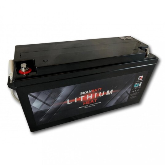 SKANBATT HEAT Lithium Batteri 24V 100AH 100BMS - BLUETOOTH OG VARME.