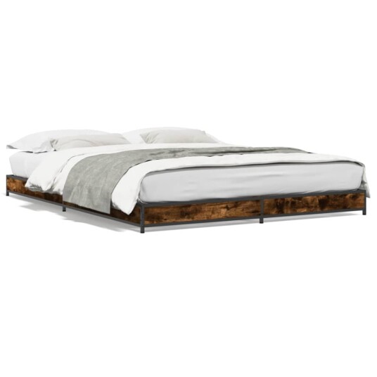  Sengeramme røkt eik 120x200 cm konstruert tre og metall 8721012986794